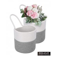 2 Pcs Wall Hanging Planters Pot Rope Basket - Home Decor Gifts