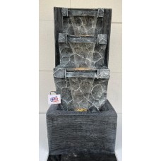 3 Step Rock Finish Fibre Water Fountain Home Decor and Gifting 41 Inches 