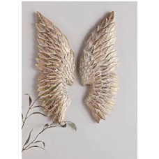 Angel Wings Antique Gold Color Metal Wall Art Décor - Home Decor