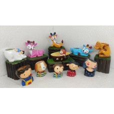 Beautiful Gang Cartoon Resin Planters Home Decor Set of 12