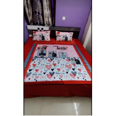 Customised Bedsheet with 2 Pillow Covers