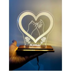 Customised Acrylic Heart Shape 3D Photo LED Lamp  - Valentine's Day Anniversary Gifts