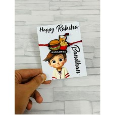 Customised Food Theme Name Rakhi Set of 5 - Rakhi Gifts