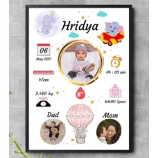 Customised Infant Birth Details Frame  - Birthday Gift