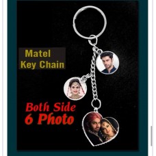 Customised Metallic Multi Photo Both Side Keychain - Birthday/Anniversary Gift
