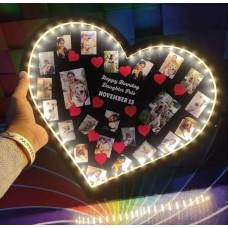 Customized LED Heart Photo Frame with Photos - Birthday Anniversary Gifts