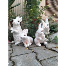 Cute Rabbit Family Garden or Home Decor Set of 4 -Decorative Gifts