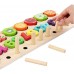 Puzzle for Children Digital pairing Wooden Toys Montessori Education Cognition Gift Fruit slices on logarithmic board Kid