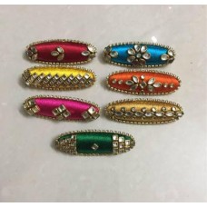Ethnic Handcrafted Beaded Silk Embroidery Saree Brooch Pin - Ladies Gifts