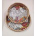 Exquisitive Printed Handmade Cane Bamboo Round Trays Set of 2 - Home Decor