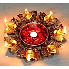 Festive Home Decor Beautiful Lotus Shape Urli - Festive Gifts