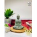 Fiber Pondering Buddha Sitting Stone Grey