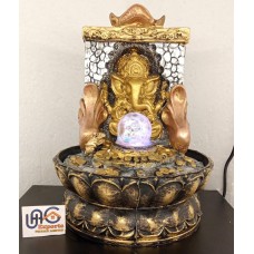 Ganesha Indoor Fountain With Ball And Light Home Decor 