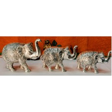 German Silver Antique Elephant Set