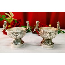 German Silver Parrot Bowl Pair Set of 2  - Occasional Gifts