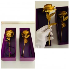 Golden Rose with Purple Box Packing