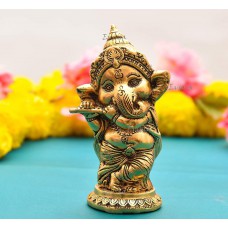 Handicraft Metal Bansuri Ganesh