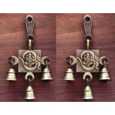 Brass Om Ganesh Hangings - Set of 2
