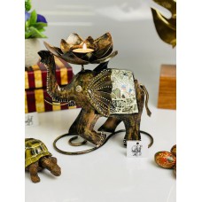 Metal elephant tealight table decor