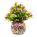 Artificial Flowers with Crackle Glass Pot 