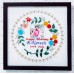 Happy Birthday Round Embroidered Hand Made Artwork For Home Office Wall Décor - Birthday Gifts
