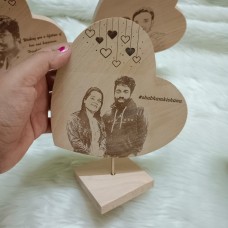 Heart Shaped Photo Engraved Standy- Gift for Anniversary/ Valentine's Day