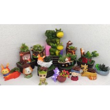 Hippo Family Cartoon Resin Planters Home Decor 15 Pcs