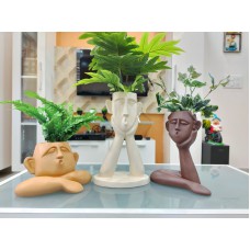 Human Head Shape Flower Vase Set of 3