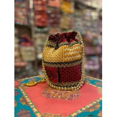 Ikkat Potli Multicolored Traditional Hand Bag - Wedding Return Gifts
