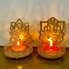 Laxmi-Ganesh T-Light Candle Holder