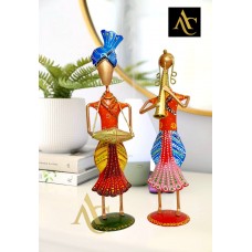 Metal Couple Musician Set of 2 - Home Decor