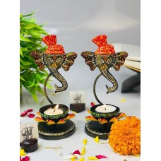 Metal Ganesha Diya Tealight Holder- Home Decor