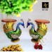 Metal Peacock With Wooden Top Stool - Home Decor / Festive 