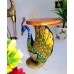 Metal Peacock With Wooden Top Stool - Home Decor / Festive 