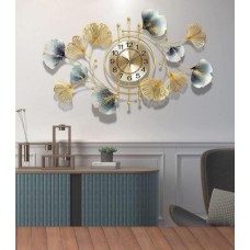 Metal Leaves Wall Clock