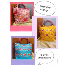 Patola Print Handle Bag With Classy Handle