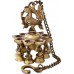 Peacock Design Brass Hanging Diya with Bells