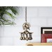 Peacock Design Brass Hanging Diya with Bells