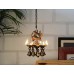 Peacock Design Brass Hanging Diya with Bells