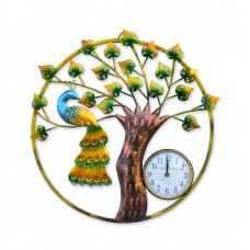 Peacock Metal Wall Clock
