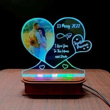Personalised Acrylic Heart Led Frame - Couple Gifts
