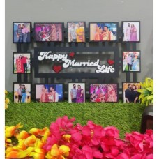 Personalised Happy Married Life Wall Hanging Frame 12x18 Inches - Anniversary Gifts