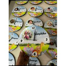 Personalised Kids Clock Jungle Theme 8 Inches - Kids Gift
