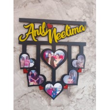 Personalised MDF Heart Shaped Frame - Gift for Couple