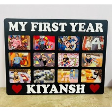 Personalised My First Year 3D Frame 15x18 Inch - Gift for Baby Boy Girl