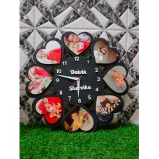 Personalised Wall Clock With Name and Pictures 15x15 Inches