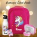 Personalized School Bag, Steel Sipper Bag, Tag and Stainless Steel Tiffin Combo Set of 4