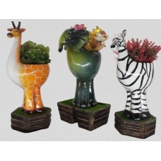 Resin Jungle Friends Planter Home Décor Set 0f 3