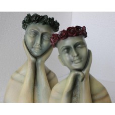 Roman Lady Face Resin Planters Home Decor Set Of 2