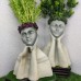 Roman Lady Face Resin Planters Home Decor Set Of 2